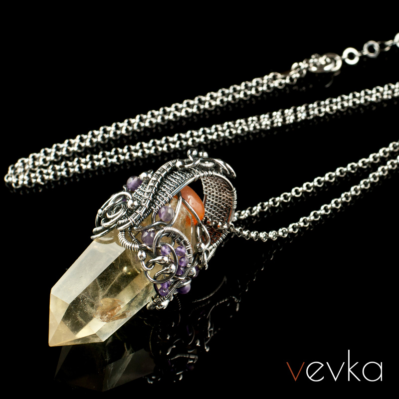 Citrine Pendant 'Three Wishes'