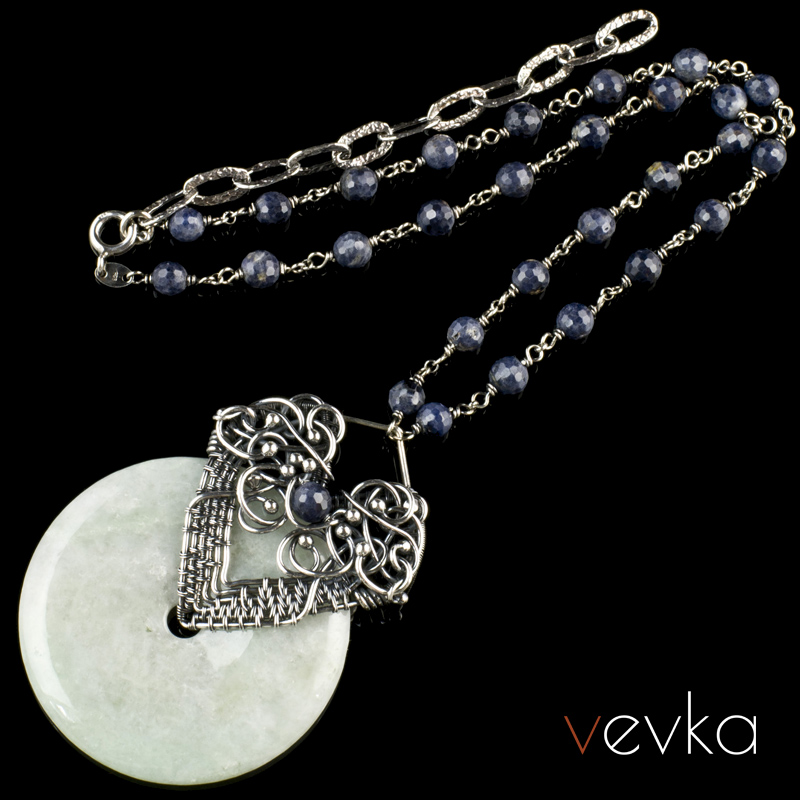 Pendant with Jade and Sapphire 'Nobody Has to Know' - Image 2