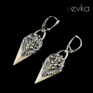 Striped Flint Earrings 'At the Gates of Eternity'
