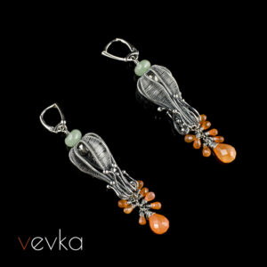 Carnelian and Aventurine Earrings "We Are the Last"
