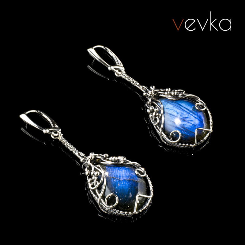 Labradorite Earrings 'House by the Lake" - Image 2