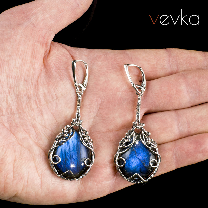 Labradorite Earrings 'House by the Lake" - Image 4