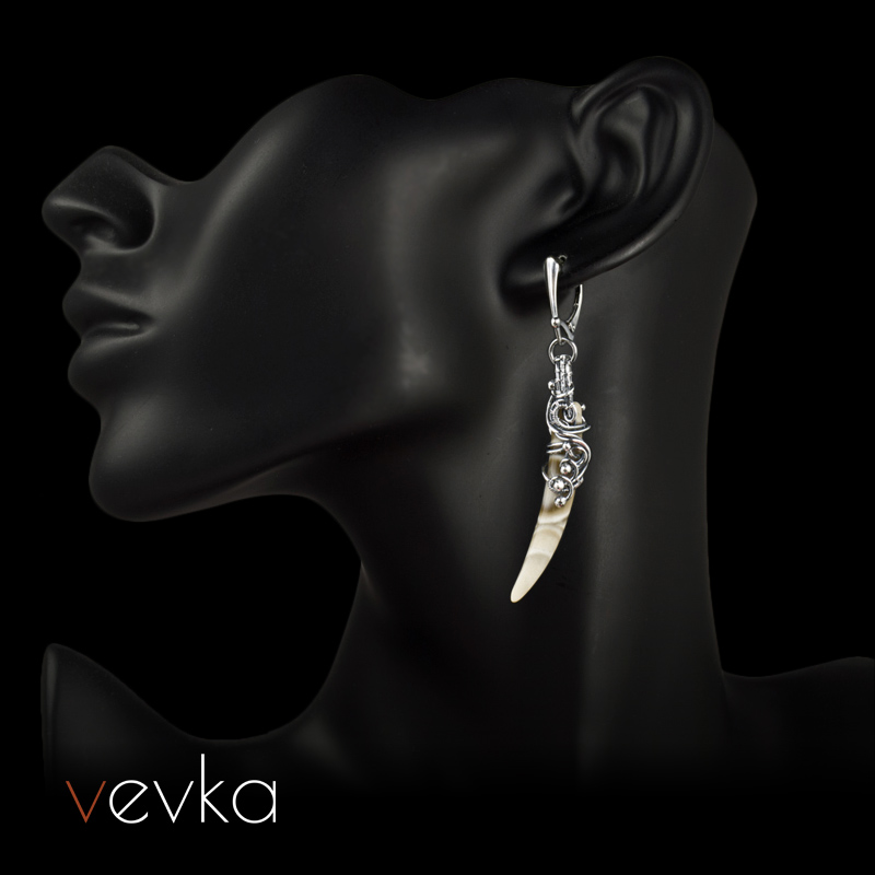 Striped Flint Earrings 'Poker Bluff' - Image 6