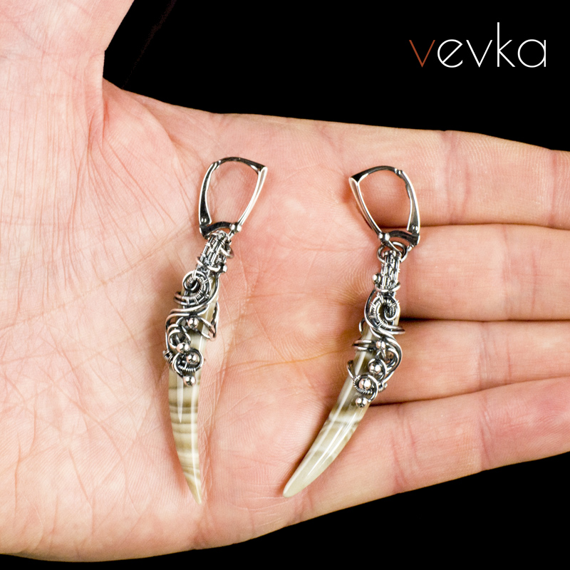 Striped Flint Earrings 'Poker Bluff' - Image 5