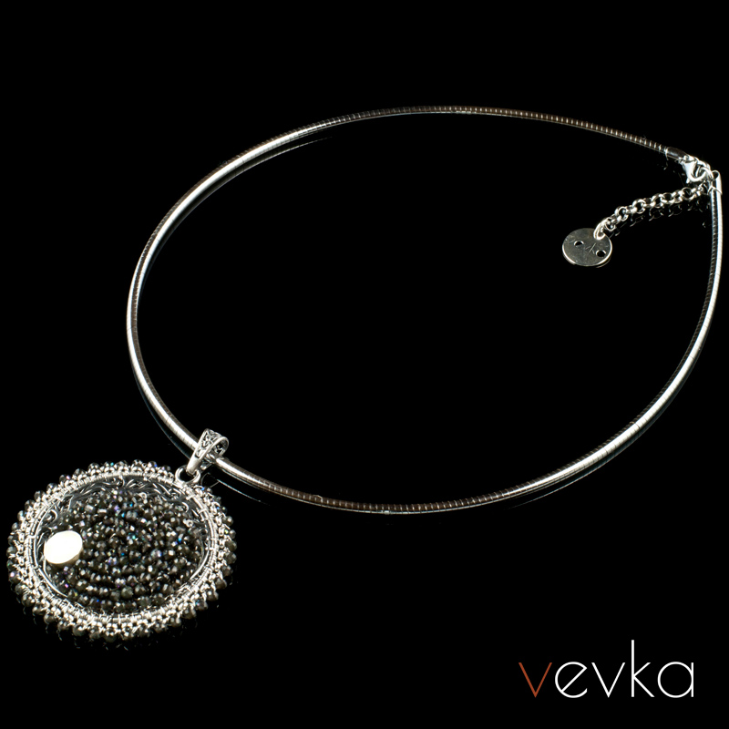 Moonstone and Spinel Pendant 'Under the Dark Stars' - Image 3