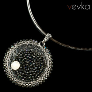 Moonstone and Spinel Pendant 'Under the Dark Stars'