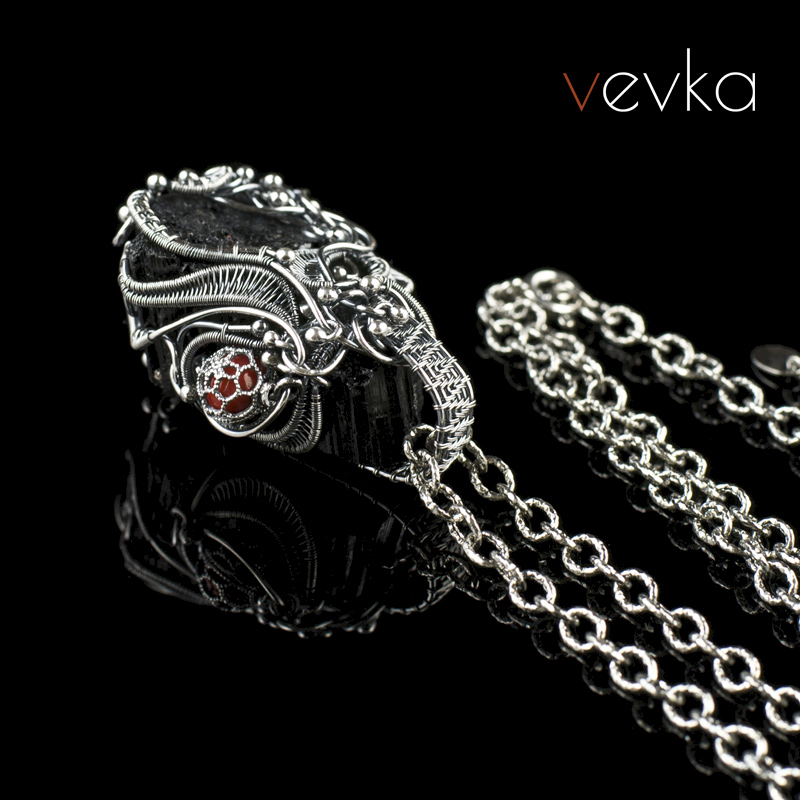 Black Tourmaline Pendant 'Spaceman' - Image 3